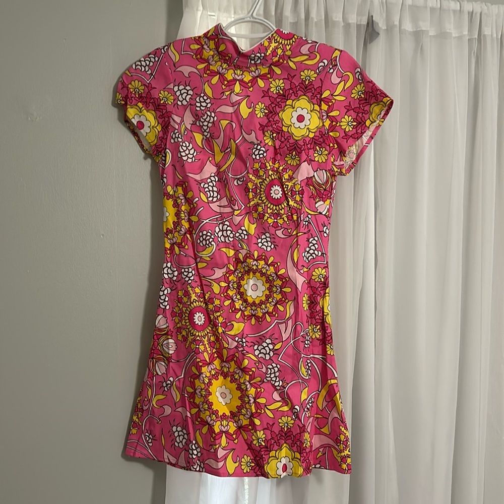 NWT Rixo Pink Floral Shift Dress Lolita